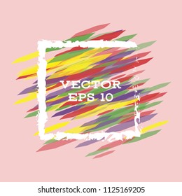 Vector modern bright frame for text. Dynamic stylish geometric frame. Element for the design of business cards, invitations, gift cards, leaflets, brochures, posters, discounts and sales.