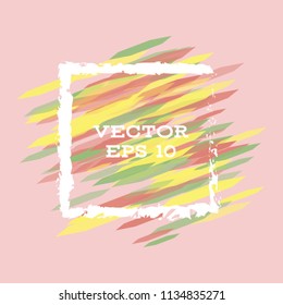 Vector modern bright frame for text. Dynamic stylish geometric frame. Element for the design of business cards, invitations, gift cards, leaflets, brochures, posters, discounts and sales.