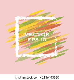 Vector modern bright frame for text. Dynamic stylish geometric frame. Element for the design of business cards, invitations, gift cards, leaflets, brochures, posters, discounts and sales.