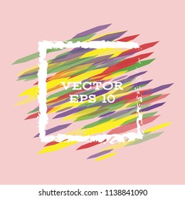 Vector modern bright frame for text. Dynamic stylish geometric frame. Element for the design of business cards, invitations, gift cards, leaflets, brochures, posters, discounts and sales.