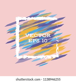 Vector modern bright frame for text. Dynamic stylish geometric frame. Element for the design of business cards, invitations, gift cards, leaflets, brochures, posters, discounts and sales.