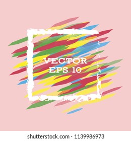 Vector modern bright frame for text. Dynamic stylish geometric frame. Element for the design of business cards, invitations, gift cards, leaflets, brochures, posters, discounts and sales.