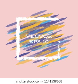 Vector modern bright frame for text. Dynamic stylish geometric frame. Element for the design of business cards, invitations, gift cards, leaflets, brochures, posters, discounts and sales.