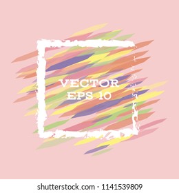 Vector modern bright frame for text. Dynamic stylish geometric frame. Element for the design of business cards, invitations, gift cards, leaflets, brochures, posters, discounts and sales.