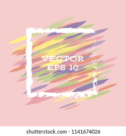 Vector modern bright frame for text. Dynamic stylish geometric frame. Element for the design of business cards, invitations, gift cards, leaflets, brochures, posters, discounts and sales.