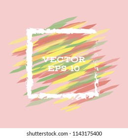 Vector modern bright frame for text. Dynamic stylish geometric frame. Element for the design of business cards, invitations, gift cards, leaflets, brochures, posters, discounts and sales.