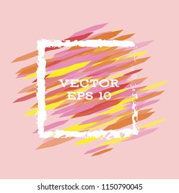 Vector modern bright frame for text. Dynamic stylish geometric frame. Element for the design of business cards, invitations, gift cards, leaflets, brochures, posters, discounts and sales.