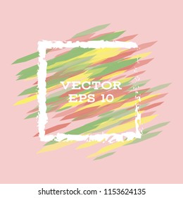 Vector modern bright frame for text. Dynamic stylish geometric frame. Element for the design of business cards, invitations, gift cards, leaflets, brochures, posters, discounts and sales.