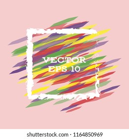 Vector modern bright frame for text. Dynamic stylish geometric frame. Element for the design of business cards, invitations, gift cards, leaflets, brochures, posters, discounts and sales.