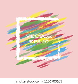 Vector modern bright frame for text. Dynamic stylish geometric frame. Element for the design of business cards, invitations, gift cards, leaflets, brochures, posters, discounts and sales.