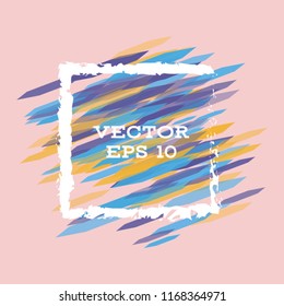 Vector modern bright frame for text. Dynamic stylish geometric frame. Element for the design of business cards, invitations, gift cards, leaflets, brochures, posters, discounts and sales.