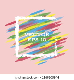 Vector modern bright frame for text. Dynamic stylish geometric frame. Element for the design of business cards, invitations, gift cards, leaflets, brochures, posters, discounts and sales.