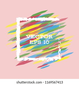 Vector modern bright frame for text. Dynamic stylish geometric frame. Element for the design of business cards, invitations, gift cards, leaflets, brochures, posters, discounts and sales.