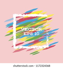 Vector modern bright frame for text. Dynamic stylish geometric frame. Element for the design of business cards, invitations, gift cards, leaflets, brochures, posters, discounts and sales.