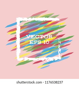 Vector modern bright frame for text. Dynamic stylish geometric frame. Element for the design of business cards, invitations, gift cards, leaflets, brochures, posters, discounts and sales.