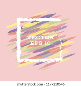 Vector modern bright frame for text. Dynamic stylish geometric frame. Element for the design of business cards, invitations, gift cards, leaflets, brochures, posters, discounts and sales.