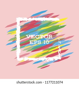 Vector modern bright frame for text. Dynamic stylish geometric frame. Element for the design of business cards, invitations, gift cards, leaflets, brochures, posters, discounts and sales.
