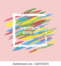 Vector modern bright frame for text. Dynamic stylish geometric frame. Element for the design of business cards, invitations, gift cards, leaflets, brochures, posters, discounts and sales.