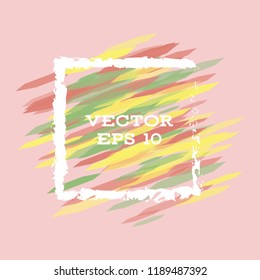 Vector modern bright frame for text. Dynamic stylish geometric frame. Element for the design of business cards, invitations, gift cards, leaflets, brochures, posters, discounts and sales.