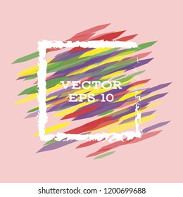 Vector modern bright frame for text. Dynamic stylish geometric frame. Element for the design of business cards, invitations, gift cards, leaflets, brochures, posters, discounts and sales.