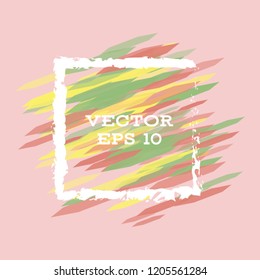 Vector modern bright frame for text. Dynamic stylish geometric frame. Element for the design of business cards, invitations, gift cards, leaflets, brochures, posters, discounts and sales.