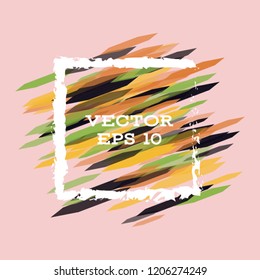 Vector modern bright frame for text. Dynamic stylish geometric frame. Element for the design of business cards, invitations, gift cards, leaflets, brochures, posters, discounts and sales.