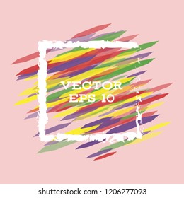 Vector modern bright frame for text. Dynamic stylish geometric frame. Element for the design of business cards, invitations, gift cards, leaflets, brochures, posters, discounts and sales.