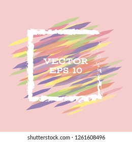 Vector modern bright frame for text. Dynamic stylish geometric frame. Element for the design of business cards, invitations, gift cards, leaflets, brochures, posters, discounts and sales.