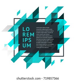 Vector modern bright frame for text. Dynamic stylish geometric frame. Element for the design of business cards, invitations, gift cards, leaflets, brochures, posters, leaflets, discounts and sales.