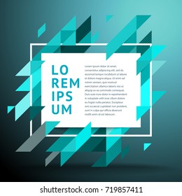 Vector modern bright frame for text. Dynamic stylish geometric frame. Element for the design of business cards, invitations, gift cards, leaflets, brochures, posters, leaflets, discounts and sales.