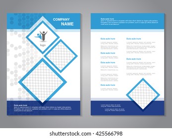Vector modern brochure, abstract flyer, simple dotted design with squares for your photos.