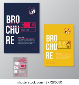 Vector modern brochure, minimal cover design template with colorful  abstract geometric shape for your business. EPS10.