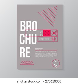 Vector modern brochure, minimal cover design template with colorful  abstract geometric shape for your business. EPS10.