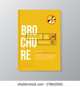 Vector modern brochure, minimal cover design template with colorful  abstract geometric shape for your business. EPS10.