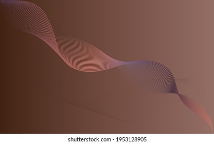Moderner brauner Hintergrund mit chaotischen, gewellten Linien in violetter Farbe. Abstrakter Hintergrund für Desktop-Design oder Website 