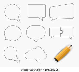Vector modern bubble speech icons set. Eps 10