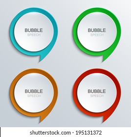 Vector modern bubble speech icons set. Business development. 4 colors