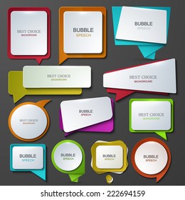 Vector modern bubble speech icons set. Eps 10