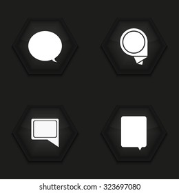 Vector modern bubble speech icons set on background