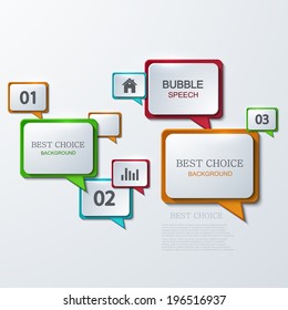 Vector modern bubble speech infographic background. Business development. Eps10