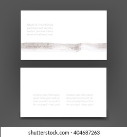Vector modern business card - presentation of two sides back and front - with abstract art background in gray shades