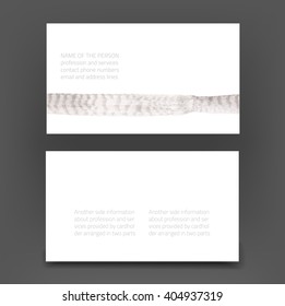 Vector modern business card - presentation of two sides back and front - with abstract art background in gray shades