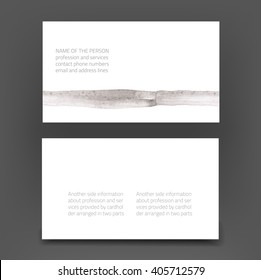 Vector modern business card - presentation of two sides back and front - with abstract art background in gray shades