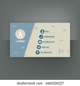 Vector Modern Business Card Template, halftone geometric shapes used in background