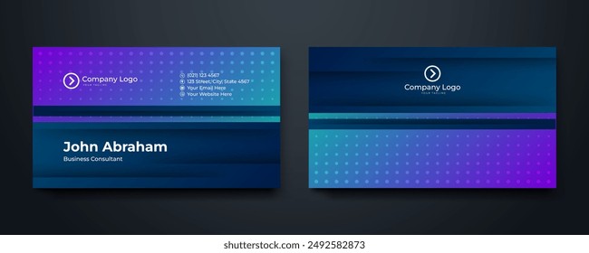 vector modern business card template with geometric design
