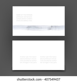 Vector modern business card template - presentation of two sides back and front - with abstract art background in gray shades