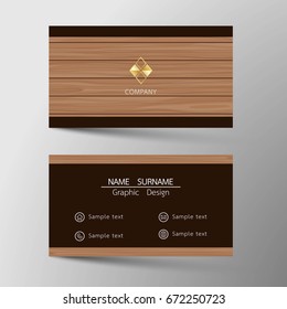 Vector modern business card template. Inspired by wood surface. Flat design. Icon