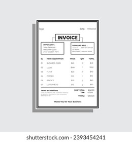  vector Modern business invoice template design