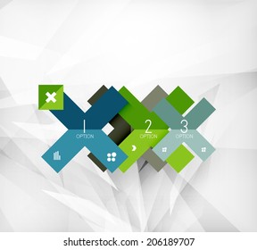 Vector modern business presentation - glossy overlapping paper pieces