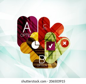 Vector modern business presentation - glossy overlapping paper pieces